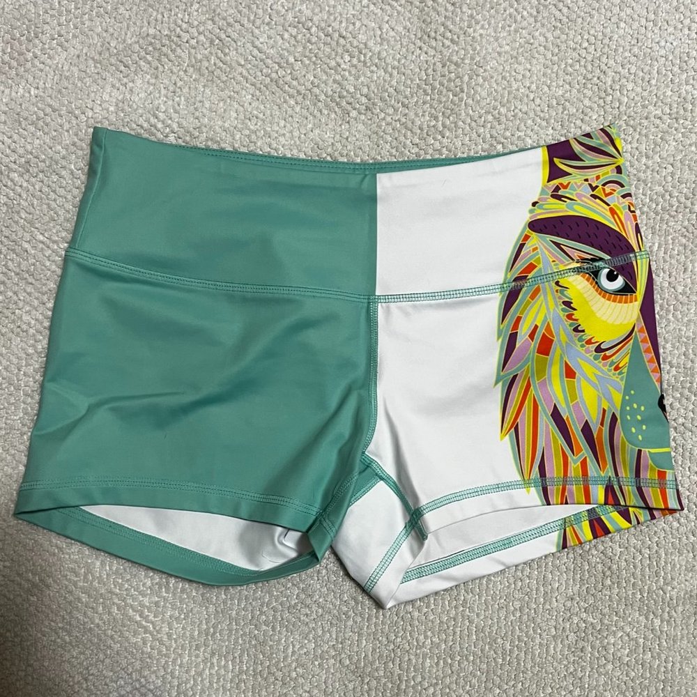 FMFM Green White Wolf Athletic Shorts